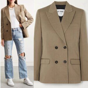 EUC Re/Done 70s Double Breasted  Blazer Sage Green S Small